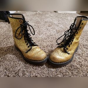 Vintage 90's Gold Glitter Dr Doc Marten Boots